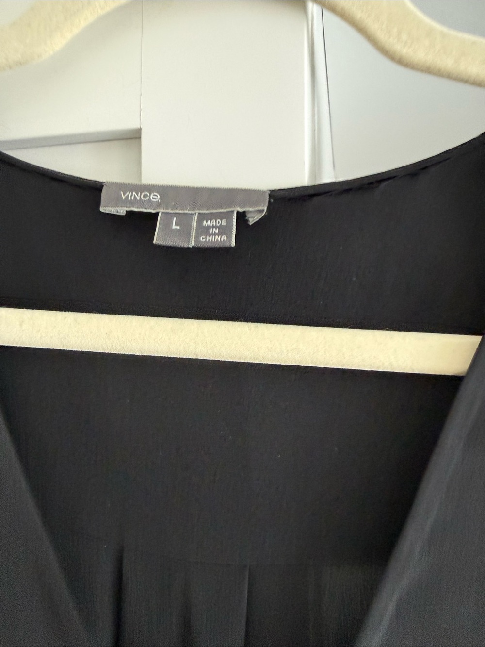 Vince Black Sleeveless V-Neck Tank with Studded Center Trim - Picture 3 of 3